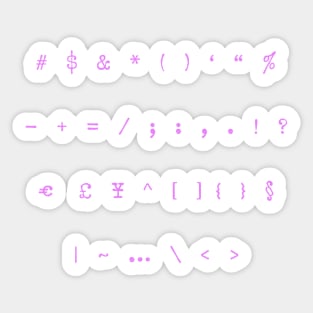 Pink Typewriter Symbols Sticker